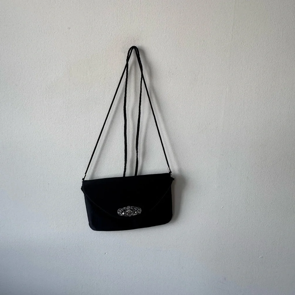 Givenchy 70’s Black Satin Shoulder Bag